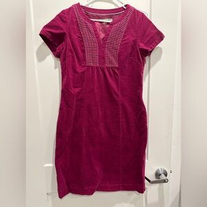 Boden Velvet Magenta Short Sleeve Dress 10L Beautiful